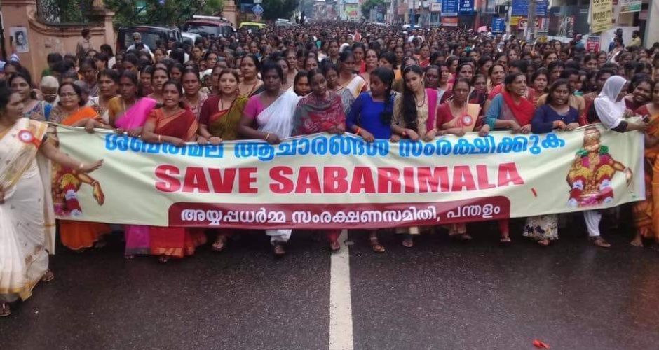 Over 100 thousand Hindu women protest against Hinduphobe Supremacist Court verdict on Sabrimala