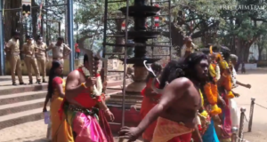 Video : Banned from Kodungallur Bhadrakali temple, Hindus give middle finger to police